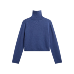 The Frankie Shop Grenaa Wool Turtleneck Sweater - Blue - Oversized Minimalist Knitwear in Blue - Shop at Luxury Shoes 