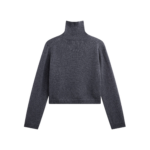 The Frankie Shop Grenaa Wool Turtleneck Sweater - Dark Grey - Oversized Minimalist Knitwear in Grey - Shop at Luxury Shoes 
