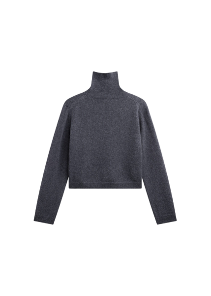 The Frankie Shop Grenaa Wool Turtleneck Sweater - Dark Grey - Oversized Minimalist Knitwear in Grey - Shop at Luxury Shoes 