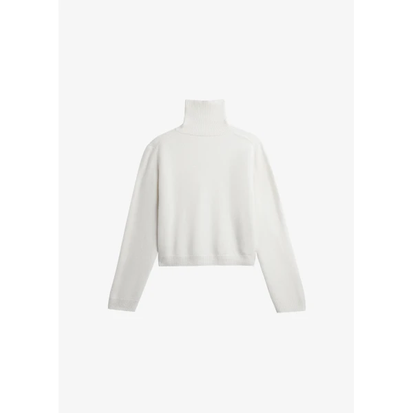 The Frankie Shop Grenaa Wool Turtleneck Sweater - Ivory - Oversized Minimalist Knitwear in Ivory - Shop at Luxury Shoes 