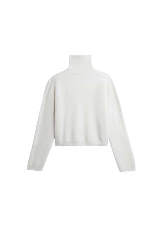 The Frankie Shop Grenaa Wool Turtleneck Sweater - Ivory - Oversized Minimalist Knitwear in Ivory - Shop at Luxury Shoes 