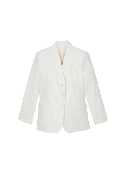 The Frankie Shop Halser Oversized Blazer - Ivory - Oversized Minimalist Jackets in Ivory - Shop at Luxury Shoes 