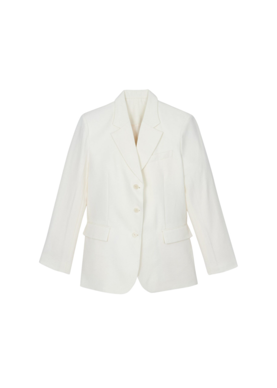 The Frankie Shop Halser Oversized Blazer - Ivory - Oversized Minimalist Jackets in Ivory - Shop at Luxury Shoes 