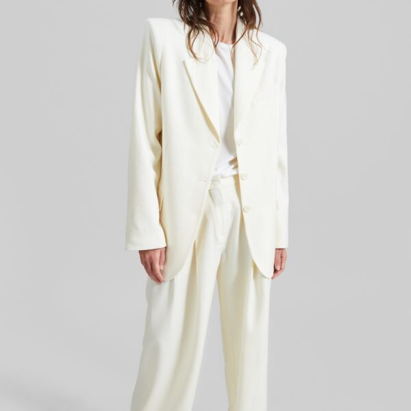 The Frankie Shop Halser Pintuck Trousers – Ivory, view 2