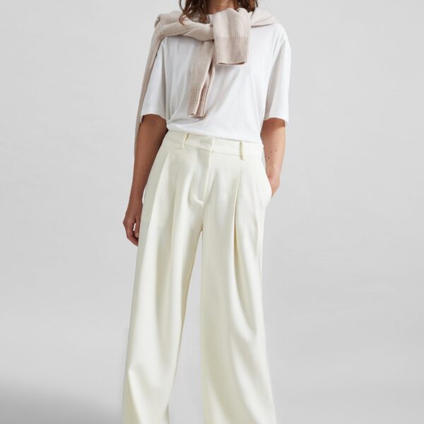 The Frankie Shop Halser Pintuck Trousers – Ivory, view 4