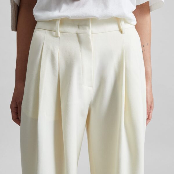 The Frankie Shop Halser Pintuck Trousers – Ivory, view 5