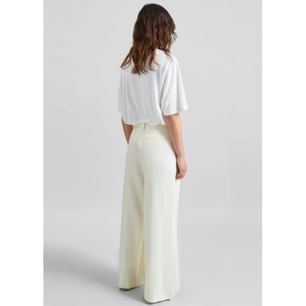 The Frankie Shop Halser Pintuck Trousers - Ivory - Oversized Minimalist Pants in Ivory - Shop at Luxury Shoes 