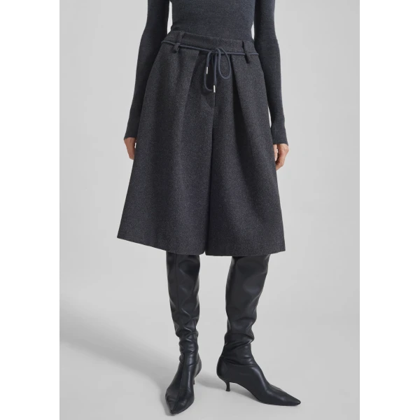 The Frankie Shop Hemavan Bermuda Shorts - Dark Grey - Oversized Minimalist Shorts in Grey - Shop at Luxury Shoes 
