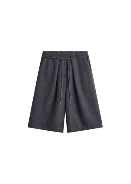 The Frankie Shop Hemavan Bermuda Shorts - Dark Grey - Oversized Minimalist Shorts in Grey - Shop at Luxury Shoes 