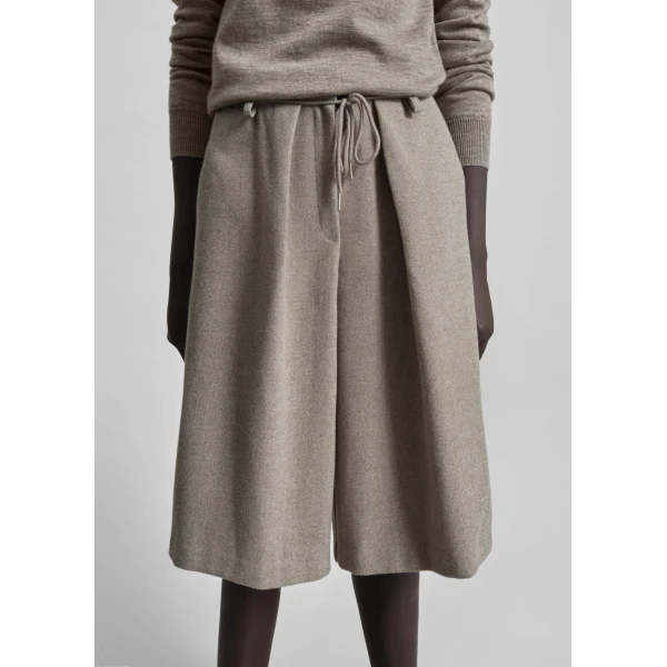 The Frankie Shop Hemavan Bermuda Shorts - Taupe - Oversized Minimalist Shorts in Brown - Shop at Luxury Shoes 