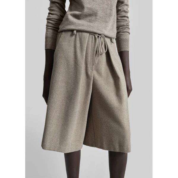 The Frankie Shop Hemavan Bermuda Shorts - Taupe - Oversized Minimalist Shorts in Brown - Shop at Luxury Shoes 