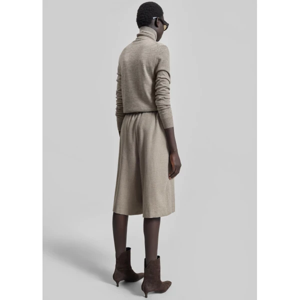 The Frankie Shop Hemavan Bermuda Shorts - Taupe - Oversized Minimalist Shorts in Brown - Shop at Luxury Shoes 
