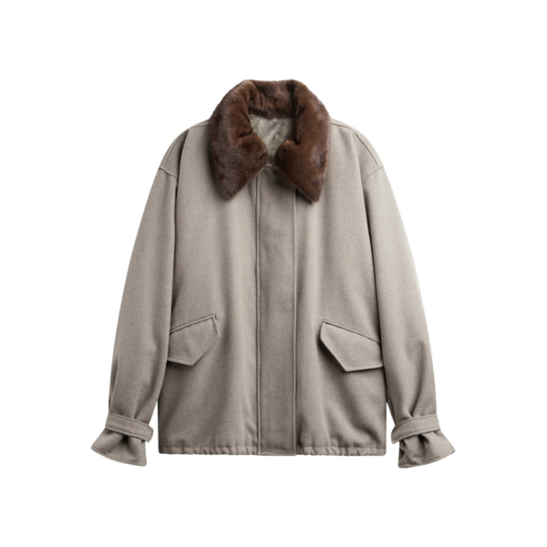 The Frankie Shop Hemavan Faux Fur Lined Jacket – Taupe