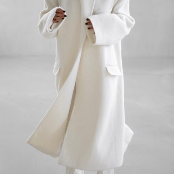 The Frankie Shop John Oversized Coat – Ivory, view 2