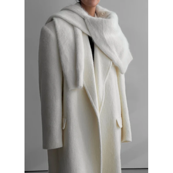 The Frankie Shop John Oversized Coat - Ivory - Oversized Minimalist Coats in Ivory - Shop at Luxury Shoes 