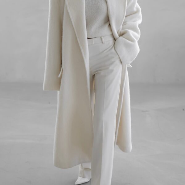 The Frankie Shop John Oversized Coat – Ivory, view 7