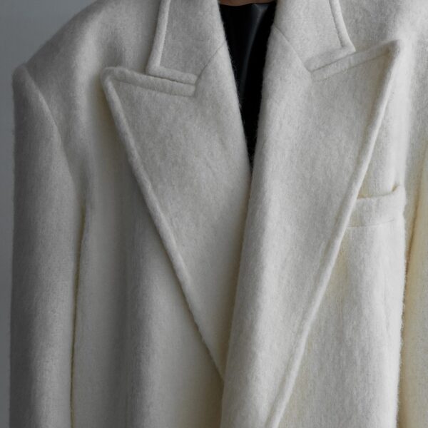 The Frankie Shop John Oversized Coat – Ivory, view 8