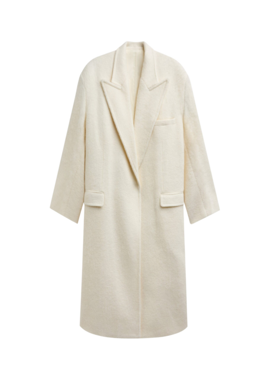 The Frankie Shop John Oversized Coat - Ivory - Oversized Minimalist Coats in Ivory - Shop at Luxury Shoes 