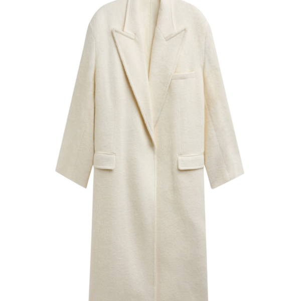 The Frankie Shop John Oversized Coat - Ivory - Oversized Minimalist Coats in Ivory - Shop at Luxury Shoes 