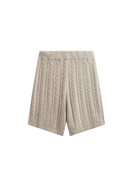 The Frankie Shop Karmoy Cable Knit Shorts - Beige - Oversized Minimalist Shorts in Beige - Shop at Luxury Shoes 