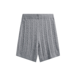 The Frankie Shop Karmoy Cable Knit Shorts - Grey - Oversized Minimalist Shorts in Grey - Shop at Luxury Shoes 