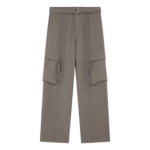 The Frankie Shop Kelly Double Weave Cargo Pants - Taupe Melange - Oversized Minimalist Pants in Brown - Shop at Luxury Shoes 