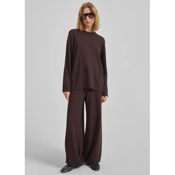 The Frankie Shop Kladno Knit Joggers - Brown - Oversized Minimalist Pants in Brown - Shop at Luxury Shoes 