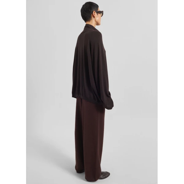 The Frankie Shop Kladno Knit Joggers - Brown - Oversized Minimalist Pants in Brown - Shop at Luxury Shoes 
