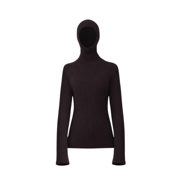 The Frankie Shop Larice Hooded Knit Top – Brown