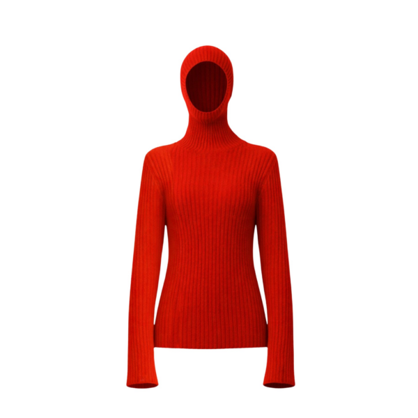 The Frankie Shop Larice Hooded Knit Top – Red