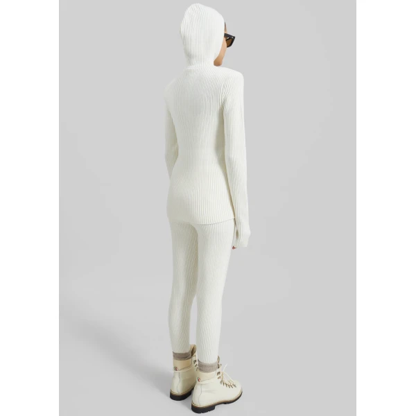 The Frankie Shop Larice Hooded Knit Top - White - Oversized Minimalist Knitwear in White - Shop at Luxury Shoes 