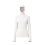 The Frankie Shop Larice Hooded Knit Top - White - Oversized Minimalist Knitwear in White - Shop at Luxury Shoes 