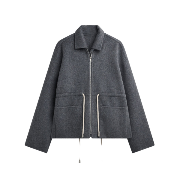The Frankie Shop Lemvig Wool Drawstring Jacket – Grey