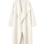 The Frankie Shop Leroy Funnel Neck Wool Coat - White - Oversized Minimalist Coats in White - Shop at Luxury Shoes 