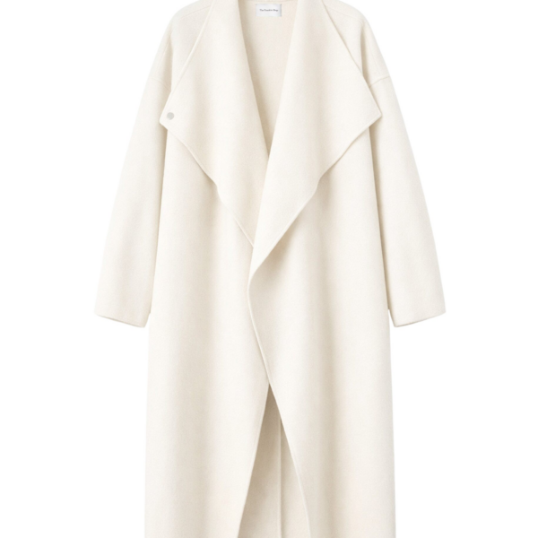 The Frankie Shop Leroy Funnel Neck Wool Coat - White - Oversized Minimalist Coats in White - Shop at Luxury Shoes 