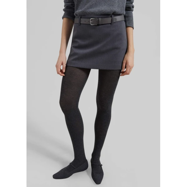 The Frankie Shop Liri Mini Skirt - Grey - Oversized Minimalist Skirts in Grey - Shop at Luxury Shoes 