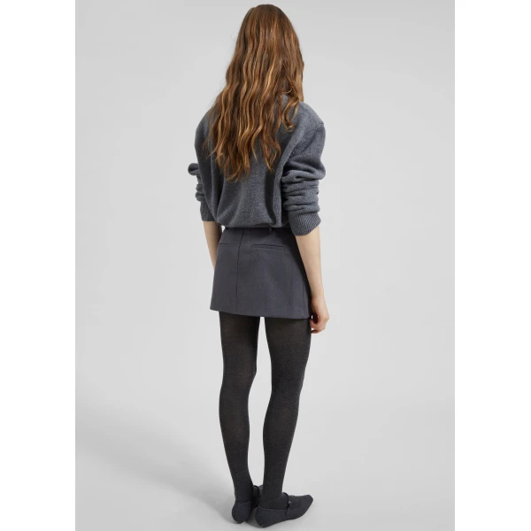 The Frankie Shop Liri Mini Skirt - Grey - Oversized Minimalist Skirts in Grey - Shop at Luxury Shoes 