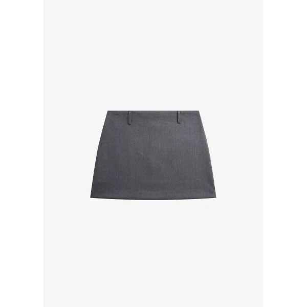 The Frankie Shop Liri Mini Skirt - Grey - Oversized Minimalist Skirts in Grey - Shop at Luxury Shoes 