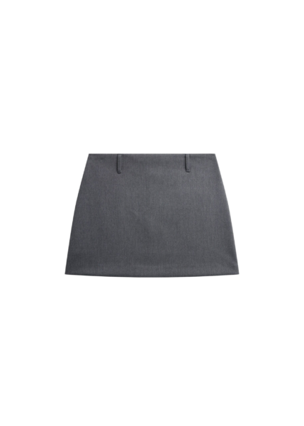 The Frankie Shop Liri Mini Skirt - Grey - Oversized Minimalist Skirts in Grey - Shop at Luxury Shoes 