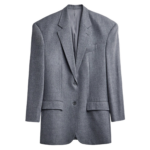 The Frankie Shop Lismore Wool Oversized Blazer - Grey - Oversized Minimalist Jackets in Grey - Shop at Luxury Shoes 