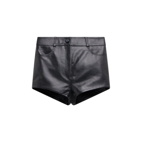 The Frankie Shop Loen Leather Hot Pants – Black