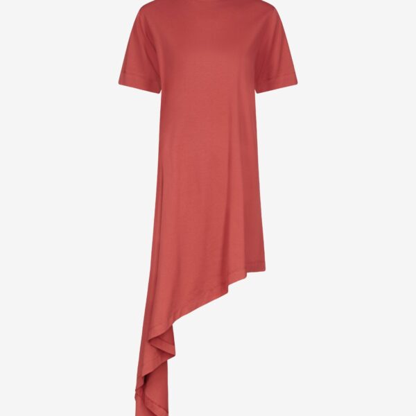 The Frankie Shop Loulou De Saison Igari Asymmetric T-Shirt Dress – Red, view 6