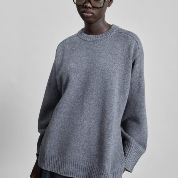 The Frankie Shop Loulou De Saison Safi Lds Cashmere Blend Sweater – Anthracite Melange, view 3