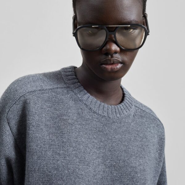 The Frankie Shop Loulou De Saison Safi Lds Cashmere Blend Sweater – Anthracite Melange, view 4
