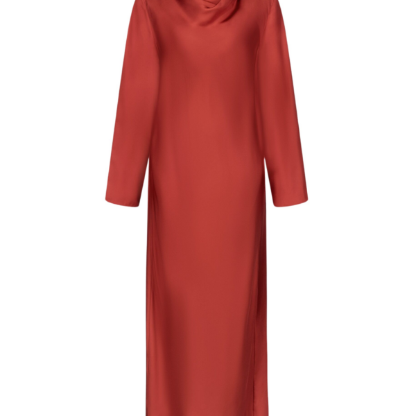 The Frankie Shop Loulou De Saison Zoya Silk Twill Dress – Red