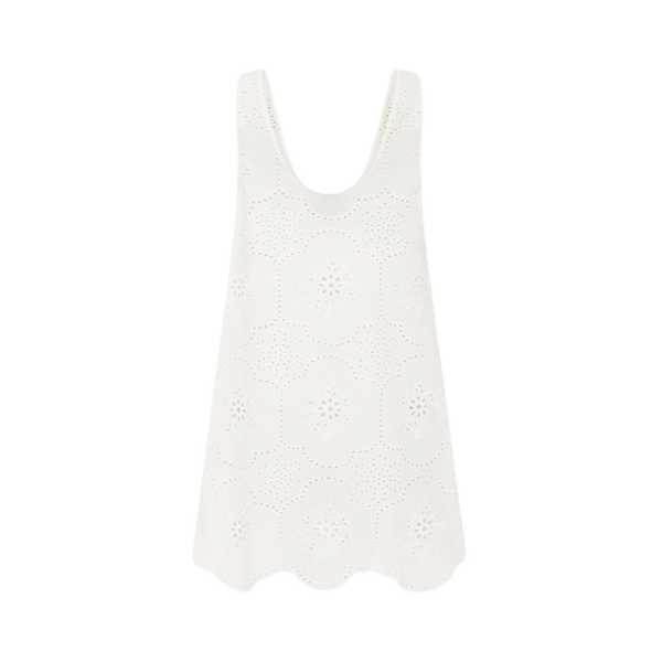 The Frankie Shop Matteau Broderie Tank Mini Dress – White