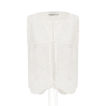 The Frankie Shop Matteau Broderie Tie Blouse - White - Oversized Minimalist Knitwear in White - Shop at Luxury Shoes 