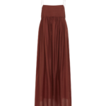 The Frankie Shop Matteau Empire Pintuck Bodice Dress - Maroc - Oversized Minimalist Dresses in Brown - Shop at Luxury Shoes 