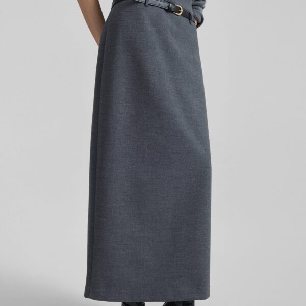 The Frankie Shop Mauvilly Belted Pencil Skirt – Grey, view 3