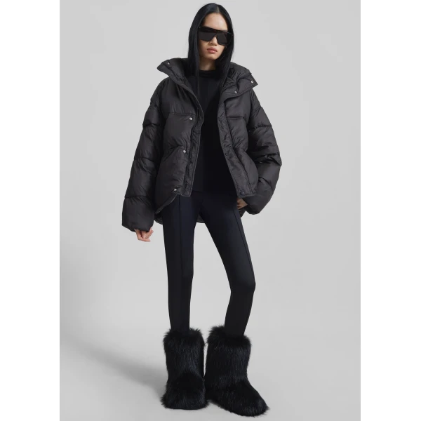 The Frankie Shop Moena Puffer Jacket & Accessories Set - Black - Oversized Minimalist Jackets in Black - Shop at Luxury Shoes 